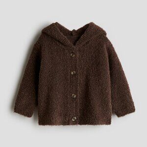 H&M Infant Toddler Hooded Knit Cardigan Shirt Top Hoodie Jacket 12M NEW NWT